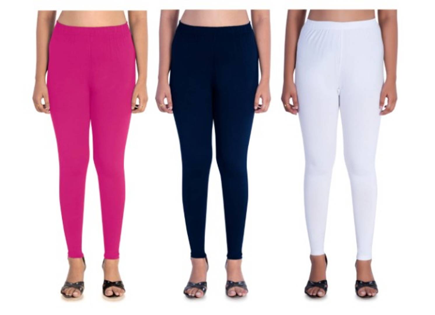 Women Worth Stretchable Ankel Length Cotton Lycra Leggings Combo Pack of 3
